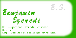 benjamin szeredi business card